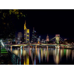 CALVENDO Puzzle CALVENDO Puzzle Die Frankfurter Skyline bei Nacht Пазл CALVENDO Puzzle Вид на Франкфурт ночью