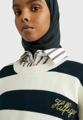 Tommy Hilfiger STRIPE BOXY  Jumper light h stp  desert sky  ecru STRIPE BOX джемперы свет h stp пустыня небо экрю