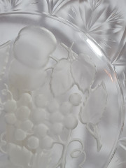 Блюдо винтажное Walther Glas Im Stil с фруктовым декором, стекло, 30 x 3 см, Германия, 1960-70гг.