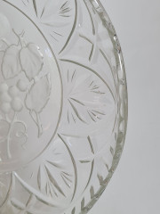 Блюдо винтажное Walther Glas Im Stil с фруктовым декором, стекло, 30 x 3 см, Германия, 1960-70гг.