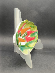 Тарелка сервировочная винтажная "Перчики", керамика, 24.5 х 12 см, Италия, 1960-70гг.