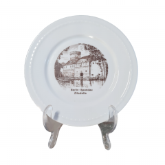 Тарелка декоративная винтажная Forstenberg с изображением Цитадели Шпандау, фарфор, 16 см, Германия, 1960-70гг.