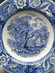 Тарелки винтажные Wood & Sons, Коллекция "Woodland", фарфор, 5 шт., 23 см, Великобритания, 1960-70гг.