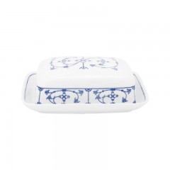 Kahla Kahla Blau Saks - Indisch Blau - Strohblumenmuster Butterdose eckig 2-tlg. Kahla Blau Saks - Индийский синий - узор из соломенных цветов Масленка квадратная, 2 шт.