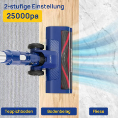 7Magic 7Magic Akku-Handstaubsauger, 160,00 W, 4 in 1 Teleskop-Staubsauger, 25Kpa, max. 40min Laufzeit,5-stufigem Filtersystem, 1,0L Staubbehalter Blau Беспроводной ручной пылесос 7Magic, 160,00 Вт, телескопический пылесос 4 в 1, 25 кПа, время работы до 40