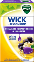 Wick Schwarze Смородина и Бузина конфеты без сахара, 46 г