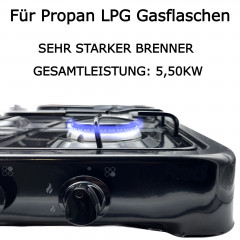 TronicXL TronicXL Gaskocher Campingkocher 4-flammig schwarz Campingherd Gaskocher fur Gasflasche Газовая плита TronicXL, походная плита, 4 конфорки, черная походная газовая плита для газового баллона