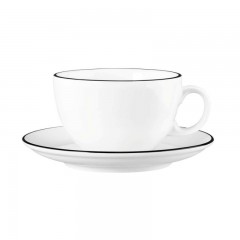 Seltmann Weiden Seltmann Weiden Modern Life Black Line Milchkaffeeobertasse 0,37 L mit Untertasse 2-tlg. Seltmann Weiden Modern Life Black Line Молочная кофейная чашка 0,37 л с блюдцем, 2 предм.