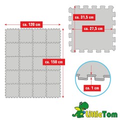 LittleTom Puzzlematte Uni Hellgrun Hellblau 20 Teile Коврик-пазл Uni светло-зеленый светло-голубой 20 штук