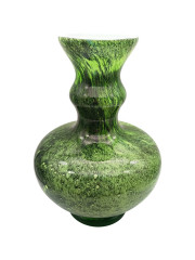 Ваза для цветов большая в зеленых оттенках Arte Deco винтажная, стекло, 25 см, Германия, 1960-80гг.