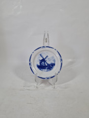 Тарелка десертная винтажная Freiberger Porzellan, Inglasur GDR "Мельница", фарфор, 11.5 см, Германия, 1960-70гг.