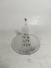 Статуэтка винтажная &quot;Павлин&quot; на подставке, хрусталь, позолота, 9.5 см, Германия, 1970-80гг.