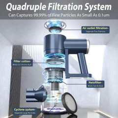 PRETTYCARE PRETTYCARE Akku-Hand-und Stielstaubsauger, 180,00 W, Beutellos, 20KPa,Staubsauger Kabellos mit LED-Anzeige,1.2L 270° Drehgelenk Vacuum Беспроводной ручной и стержневой пылесос PRETTYCARE, 180,00 Вт, без мешка, 20 кПа, беспроводной пылесос со с