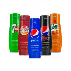 Набор сиропов для напитков Sodastream 7UP, Mirinda, Pepsi, SchwipSchwap, PepsiMax, 5 х 440мл