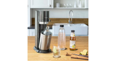 SodaStream SodaStream Wassersprudler Duo Vorteilspack Titan dunkelgrau/edelstahl, inkl. 2 Glasflaschen, Kunststoffflasche, CO?-Zylinder dunkelgrau/edelstahl Двойной набор для приготовления газировки SodaStream, титановый темно-серый/нержавеющая сталь, вк